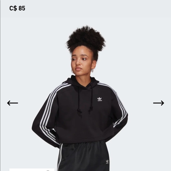 ADODAS Cropped Hoodie in Black - Picture 2 of 3